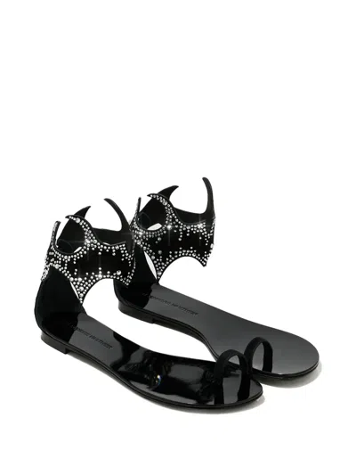 Alexandre Vauthier Betsy Crystal-embellished Sandals In Black