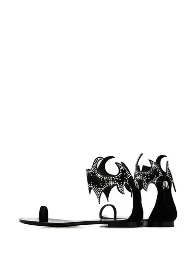 Alexandre Vauthier Betsy Crystal-embellished Sandals In Black