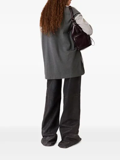 Stella Mccartney Oversized Polo Shirt Collared Neck In Gray