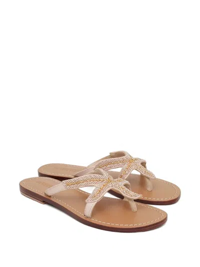 Mystique Beaded-detail Starfish-design Sandals In Neutral
