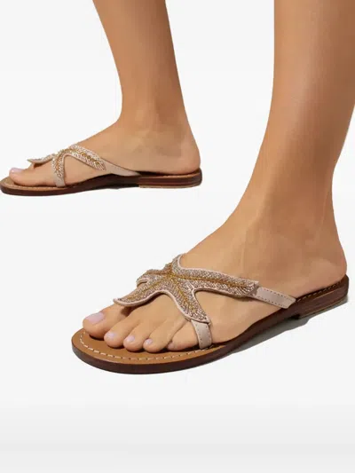 Mystique Beaded-detail Starfish-design Sandals In Neutral