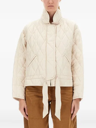 Isabel Marant Étoile Quilted Tie Jacket In Neutral