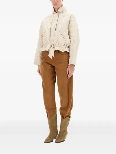Isabel Marant Étoile Quilted Tie Jacket In Neutral