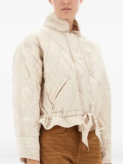 Isabel Marant Étoile Quilted Tie Jacket In Neutral