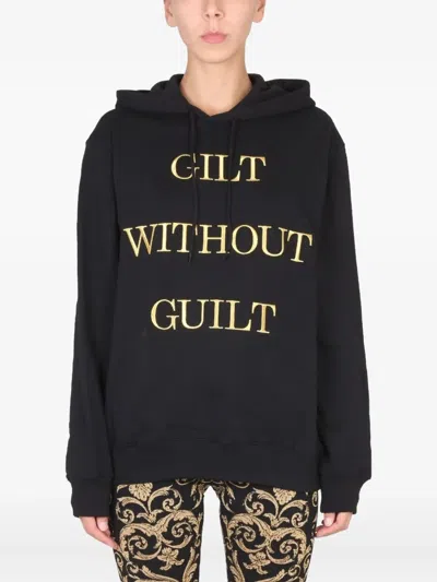 Moschino Couture Gilt Without Guilt Sweatshirt In Black