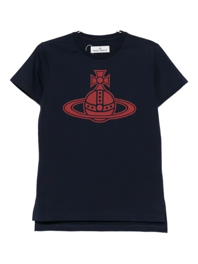 Vivienne Westwood Paris Orb Classic T Shirt Navy In Blue
