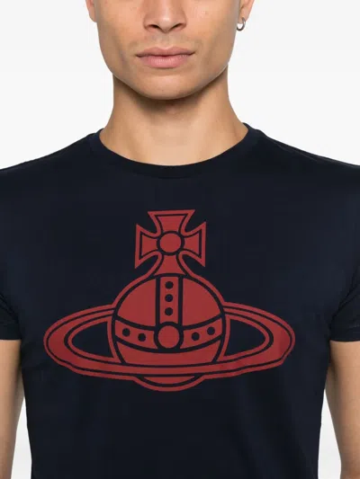 Vivienne Westwood Paris Orb Classic T Shirt Navy In Blue