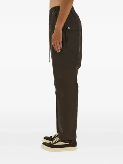 Rick Owens Drawstring Pocket Trousers In Green