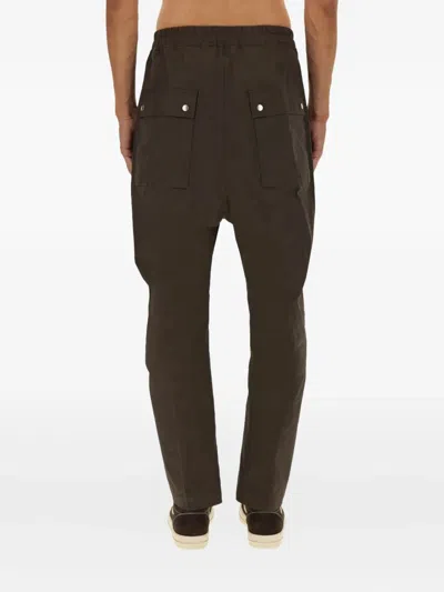 Rick Owens Drawstring Pocket Trousers In Green