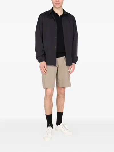 Monobi Zip-pocket Shirt Jacket In Blue