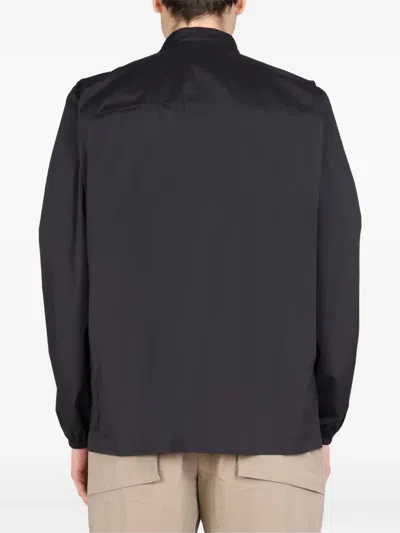 Monobi Zip-pocket Shirt Jacket In Blue