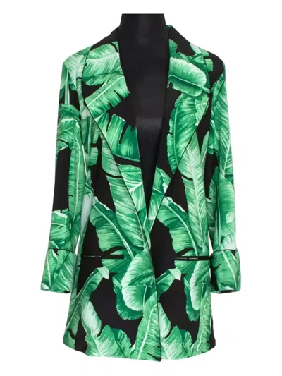 Mystique Jungle Lapel-collar Blazer In Green