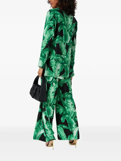 Mystique Jungle Lapel-collar Blazer In Green
