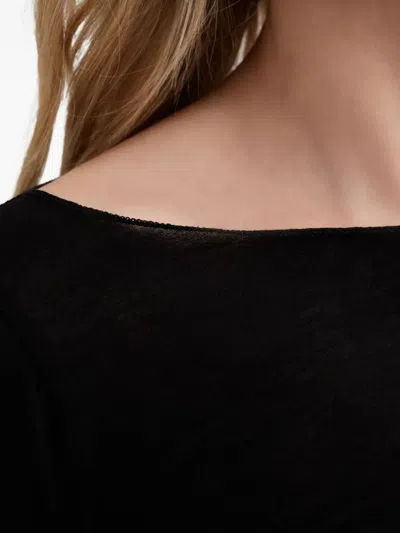 Aya Muse Long-sleeve Boat-neck Top In Black