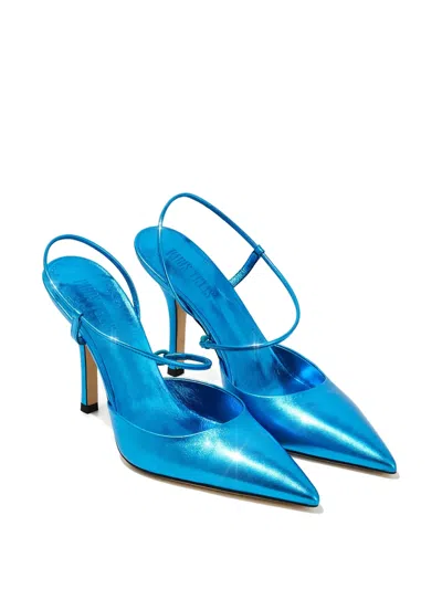 Paris Texas 95mm Anita Pointed Leather Pumps In Blue