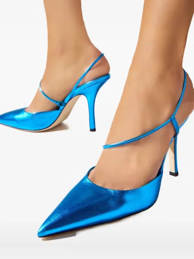 Paris Texas 95mm Anita Pointed Leather Pumps In Blue