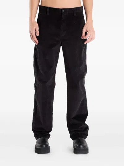 Calvin Klein Corduroy Straight-leg Trousers In Black
