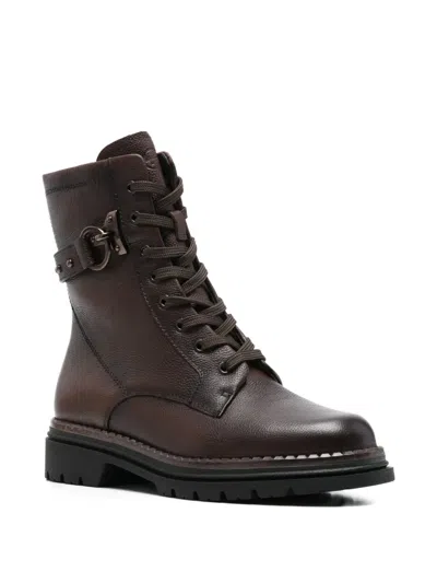 Tamaris Lace-up Fastening Boots In Brown