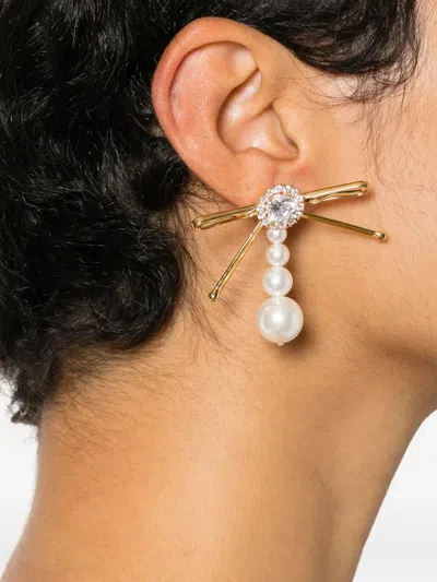 Shushu-tong Pearl Embellished Earrings In Gold