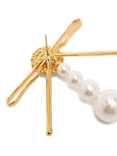 Shushu-tong Pearl Embellished Earrings In Gold