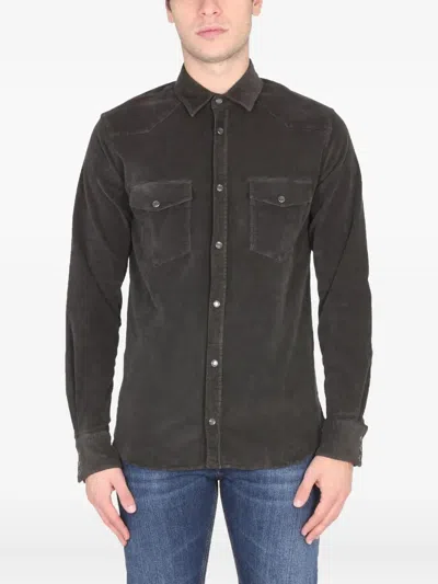Pt Torino Western Shirt Featuring Chest Pockets In Brown