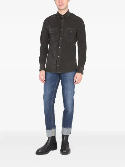 Pt Torino Western Shirt Featuring Chest Pockets In Brown