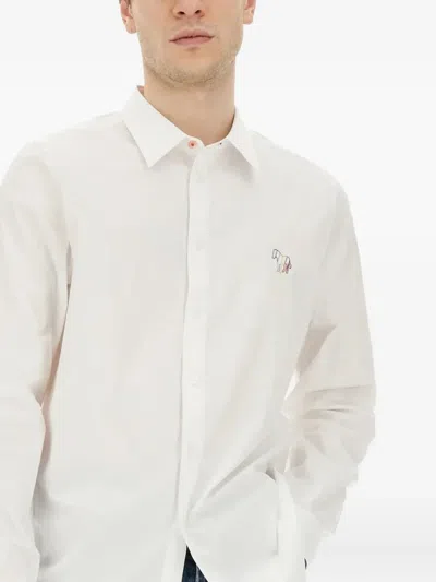 Ps By Paul Smith Embroidered-logo Shirt In White