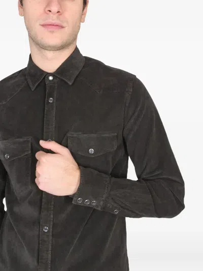 Pt Torino Western Shirt Featuring Chest Pockets In Brown