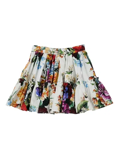 Dolce & Gabbana Ruffled Floral Mini Skirt In Multi