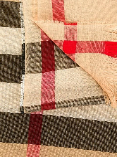 Shop Burberry Lightweight Check Wool Cashmere Scarf In Neutrals