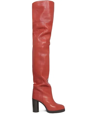 Isabel Marant Over-the-knee Heeled Boot In Red