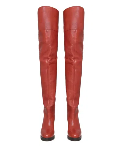 Isabel Marant Over-the-knee Heeled Boot In Red