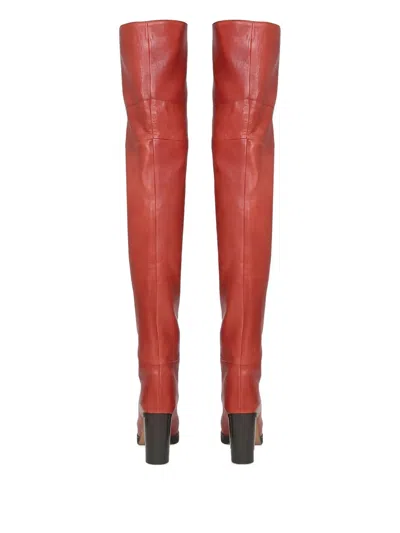 Isabel Marant Over-the-knee Heeled Boot In Red