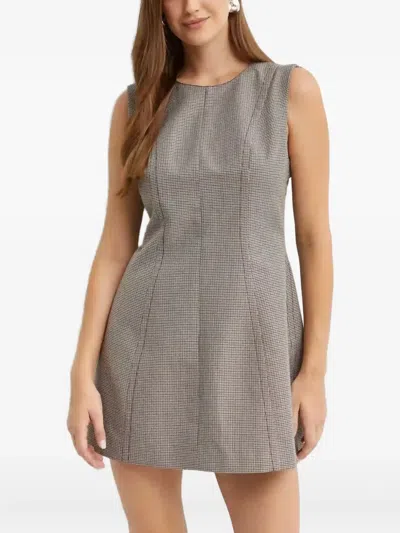 Marni Houndstooth-pattern Flared Mini Dress In Gray
