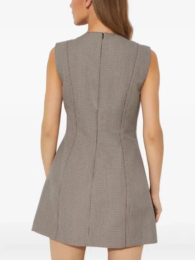 Marni Houndstooth-pattern Flared Mini Dress In Gray