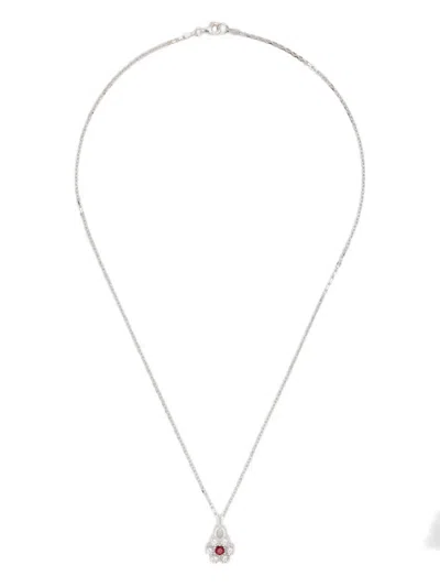 Hatton Labs Flower Pendant Necklace In Silver