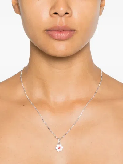 Hatton Labs Flower Pendant Necklace In Silver