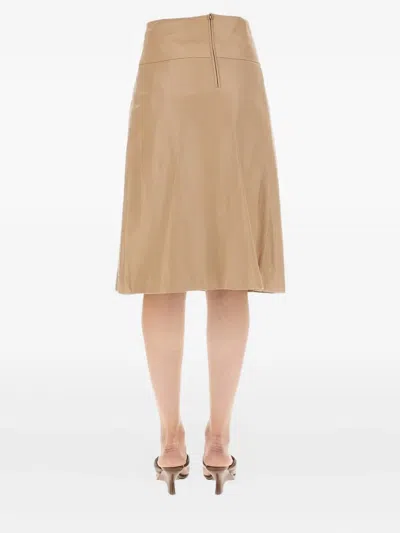 Arma Chic Front Button Mini Skirt In Neutral