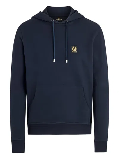 Belstaff Hooded Sweater Kangaroo Pocket In Blue