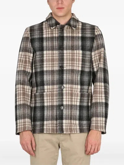 Aspesi Checked-pattern Buttoned Shirt In Multi