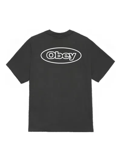 Obey Logo-print T-shirt In Gray