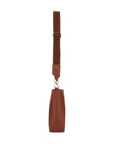 Stella Mccartney Logo Shoulder Bag With Hardware And Handle In Brown