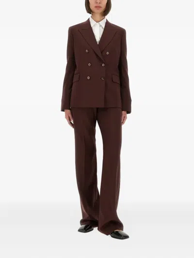 Paul Smith A Suit To Travel In Buttoned-wool Trousers In Burgundy