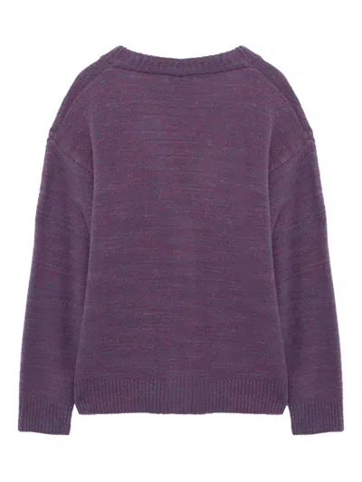 Amish Melange Crop Cardigan In Purple