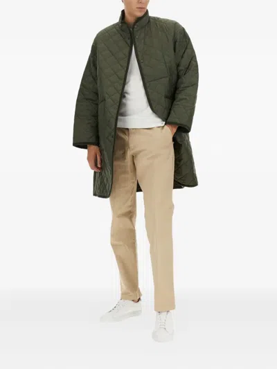 Lavenham Mickfield Quilted-pattern Coat In Green