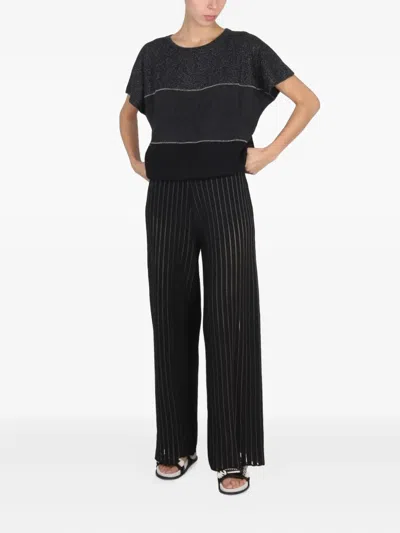 Fabiana Filippi Mesh With Shiny Detail In Gray