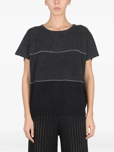 Fabiana Filippi Mesh With Shiny Detail In Gray