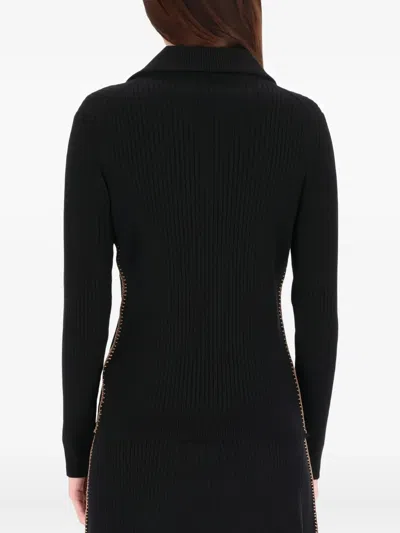 Paul Smith Midi Knitwear With Side Zipper And V Neck In Black