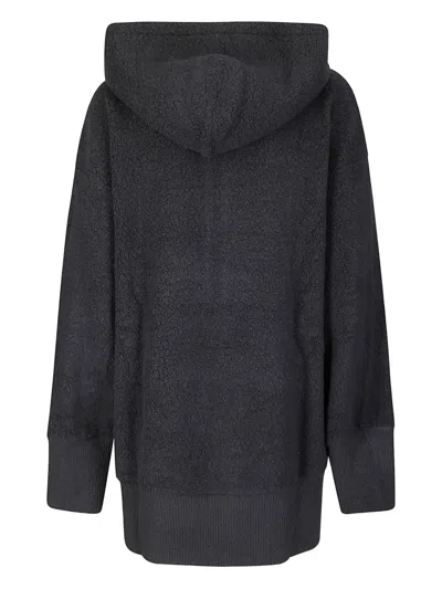 Yohji Yamamoto Asymmetrical Hem Hoodie With Double-slider Zip And Batwing Sleeves In Black
