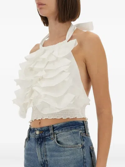 The Garment Cyprus Layer Top With Ruffles In White